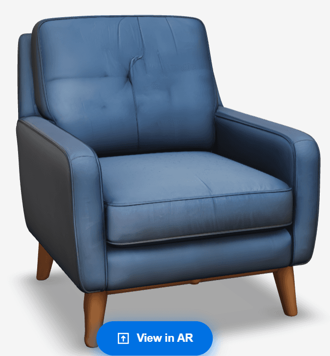 AI-generated blue armchair preview